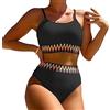 KBRPEY Costume da Bagno Donna Un Pezzo Bikini A Vita Alta Bottom Imbottito Reggiseno Bikini Sexy Spiaggia Beachwear Swimwear Bandeau Bikini