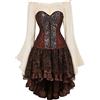 Hengzhifeng Corsetto Jacquard Halloween con Gonne Tulle Donna L Marrone