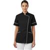 Peter's abiti da lavoro Camice,Casacca da Lavoro Donna, Slim Fit,per Estetista,parrucchiera, cuoca,Chef (S, Nero)