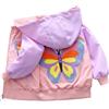 L SERVER Giacca da Ragazza a Farfalla Giacca da Bambino Trench Coat Primavera e Autunno Confortevole Cappotto Elegante Giacca da Baseball, Rosa, 12-24 mesi