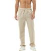 HOEREV Pantaloni Casual da Uomo in Lino