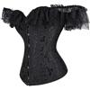 Hengzhifeng Bustino Corsetto Donna Halloween con Maniche Pizzo 5XL Nero