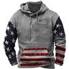 kewing Felpa con Cappuccio Stampata con Bandiera Americana Vintage da Uomo Felpa a Maniche Lunghe Pullover Felpa con Cappuccio Casual Leggera Modello retrò