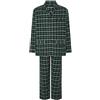 El Búho Nocturno Pigiama Uomo Invernale Natalizio - Flanella Cotone 100% Aperto Davante Bottoni/Pile Pesante Polare Velluto Righe - Caldo Due Pezzi Tasche Taglie Forti, 100% Cotone, Verde, 3XL