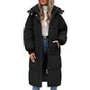 RITOSTA Giubbotto Donna Invernale Lungo Cappotto Imbottito Giacca Trapuntata Giubbino Puffer Coat Jacket Elegante Cappotti Piumino Invernali Parka Autunno con Cappuccio Zip e Tasche (Nero,L)