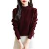 Chanyarn Maglione da Donna in 100% Lana Merino Collo Alto Demi Lavorato a Maglia Senza Cuciture a Maniche Lunghe
