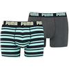 Puma Boxer da Uomo (Confezione da 2), Blu/Nero, L