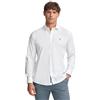 Polo Club Camicia Slim in Popeline Uomo con Logo Ricamato 100% Cotone, Bianco Puro -M