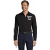 Ristohouse Camicia da Cameriere Uomo - Bianca o Nera - Taglio Dritto Regular - Popeline Easy Care - con Ricamo Nome o Logo - Professionale per Sala, Bar, Hotel e Ristorazione (Nero, XXL)