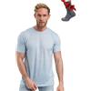 Merino.tech Maglia Termica in Lana Merino da Uomo - Intimo Tecnico + Calze da Trekking in Lana (Large, Arctic Blue)