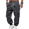 OLIPHEE Pantaloni Cargo Uomo con Tasche e Coulisse Elastico in Vita Casual Pantaloni Pile Uomo Invernali Sportiva Jogging Fitness Tuta Ginnastica Outdoor Sweatpants Men Autunno