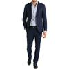 Evoga Abito Completo Uomo Giacca con Pantaloni Elegante Casual (56, Blu Scuro)