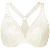 MELENECA Reggiseno con Chiusura Frontale con Ferretto in Pizzo Sfoderato con Retro Scollato da Donna Taglie Forti