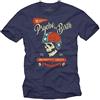 MAKAYA Accesori Moto Vintage - Magliette con Scritte Divertenti - Psycho by Birth Motorcycle T-Shirt Uomo Blu L