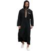 Générique Abbigliamento Islamico per Uomo Vestito Da Preghiera Caftano Uomo Musulmano Abbigliamento Musulmano Djellaba Abaya Preghiera Costume Di Carnival Abbigliamento Islamico per Ramadan Eid, Nero