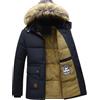 ANUFER Uomo Termico Inverno Giacca Parka Fodera in Lanugine Spessa Imbottitura in Cotone Cappotto con Cappuccio di Pelliccia Staccabile