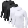 NuCamper Maglia Termica Donna Manica Lunga Intimo Termico Traspirante a Compressione T Shirt Donna Maglietta Elegante Basic Tops Slim Fit Sottogiacca Autunno Inverno per Sportiva Sci Running Ciclismo