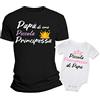Overthetee Set T-Shirt e Body Coordinati per Uso Quotidiano Diurno Principessa di Papà Abbigliamento Abbinato Papà e Figlia Neonato Originale