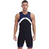 dPois Gilet da Sollevamento Pesi per Uomo Tuta Intera Corta per Triathlon Body da Wrestling Jumpsuit Sportiva da Ginnastica Corsa Running Jogging Tuta da Nuoto Estivo Swimwear Blu scuro 3XL