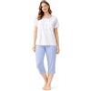 Linclalor Pigiama donna in puro cotone manica corta pantalone pinocchietto art. 175392