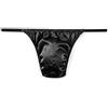 SilRiver Bikini da Uomo, in Raso di Seta, Perizoma con Schiena a T, Biancheria Intima… (Nero, S/M)