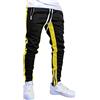 Fulidngzg Pantaloni Tuta Uomo Cotone Training Autunno Invernali con Coulisse Vita e Caviglie con Chiusura a Cerniera Tasche a Zip Pantalone Joggers Sportivi Casual Comodi Eleganti per Palestra Casa,Giallo,L