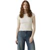 Levi's Donna T-Shirt Dry Goods Waffle cap Tee a Costine, Slim Fit, Bianco Sporco (Gardenia), S