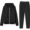 DUHGBNE Tuta Donna Completa con Cappuccio Zip Sportiva Tute Tuta da Donna per Il Tempo Libero Tute Casa Caldo Completo Felpa Manica Lunga E Pantaloni Vita Alta