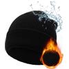 Ewaycom Oversize XL/XXL Lana Merino Beanie Cappelli Impermeabile Spessa Foderato In Pile Cappelli Invernali per Grandi Teste Uomini Donne Cuffed Cappello di Lana