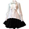 VPQILH Nuovo Abito Gotico Donna Abiti Medievali con Volant Vestito Halloween Donna Elegante Risvolto Steampunk Vestiti con Papillon Abiti Manica Lunga Vestiti Gotico Rinascimentale Costume Festa Cerimonia