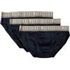 Dirk Bikkembergs Slip Uomo Bikkembergs Confezione 3 Pezzi Mutande Elastico a Vista Cotone Elasticizzato Underwear Articolo BKK1USP02TR Tri-Pack, Navy, XL - EU XL - US L - FR 5