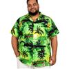 King Kameha Camicia Hawaiana Uomo Maniche Corte - Camicia Uomo Estiva con Stampa Navigare, Camicie Hawaiane da Navigare Leggera e Facile da Lavare - Surf, Green, 9XL