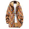 oneforus Giacche in Pile da Uomo Geometria Stampata in 3D con Zip Giacca con Cappuccio a Maniche Lunghe Foderata in Sherpa Abbigliamento Invernale