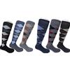 Infinity 12 Paia Calze Lunghe Uomo Caldo Cotone con Disegni Elasticizzate Calzini Lunghi Uomo Fantasie per Stagioni Fredde Prodotto Italiano 39-46(6Rombi A 6Rombi B)