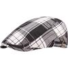 Lifup Uomo Donna Baschi Scozzesi Cotone Berretto Plaid Cappello da Guida Regolabile Nero Bianco