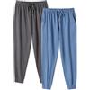 DAVID ARCHY Pigiama da Uomo 100% Cotone, Confortevole Pigiama Corto, Camicia da Notte a Due Pezzi da Uomo a Maniche Corte e Pantaloni con Tasche con Bottoni