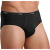 Sloggi 4-6 Pezzi Slip Uomo Cotone Elasticizzato Slip Uomo in Cotone Elastico Esterno B400 (4 Pezzi Nero, S)