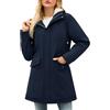 Yuson Girl Giubbotto Donna Invernale Foderato Giacca in Pile con Cappuccio Termici Ispessito Giubbotto Imbottito Autunno Invernali Classico Cappotto Outdoor Antivento Parka(Blu navy, L)