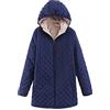 Generisch Giacca invernale da donna, lunga e calda imbottitura, giacca trapuntata da donna, leggera, con cappuccio, giacca invernale con cappuccio, tinta unita, comoda giacca con chiusura lampo