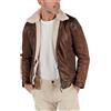 BARONE giubbotto montone uomo, giubbotto di pelle shearling, pelle di agnello ed alcantara MADE IN ITALY (IT, Testo, 3XL, Regular, Regular, Marrone)