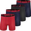 New Balance Mesh 5 with Fly Boxer Brief (4-Pack) Pantaloncino, Blu Marino, Nero, Rosso Squadra, Blu Marino, L Uomo