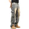 Generic Jeans cargo da uomo casual larghi hip hop denim hip hop pantaloni da lavoro jeans con tasche, Stile retrò., S
