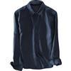 Icegrey Camicia Uomo Camicie di Lino a Maniche Lunghe Camicie da Spiaggia Profondo Blu 56 (6XL EU)