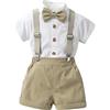 Generico Bimbo Completini e Coordinati Gentiluomo, Fiocco Camicia e Bretelle Pantalocini 4 Pezzi Ragazzi per Matrimoni Compleanni, 1-6 anni/Regalo Neonato Maschio