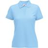 Fruit of the Loom, polo da donna a maniche corte, 65% poliestere/35% cotone Sky Blue M