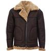 Infinity Leather Giacca in Pelle da Uomo Aviatore Marrone Ginger B3 in Pelle di Volpe XL
