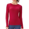 YUROUTEN YUROUCIO Maglia a maniche lunghe da donna, termica, calda, leggera, in pile, slim fit, maglione a maniche lunghe, sportiva, collo alto, biancheria intima a compressione, maglietta funzionale, Colore: