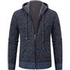 Generic Cappotto da snowboard da uomo con cappuccio sottile, imbottito, a maniche lunghe, giacca calda da uomo, Blu, L