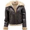 Infinity Donne Marrone B3 WW2 Zenzero Reale di Pecora Giacca in Pelle Volante XL
