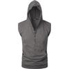APAELEA Canotta Uomo con Cappuccio Estiva Senza Maniche per Palestra, Allenamento,Grigio,XL